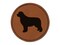 Newfoundland Dog Solid Round Iron-On Engraved Faux Leather Patch Applique - 2.5"